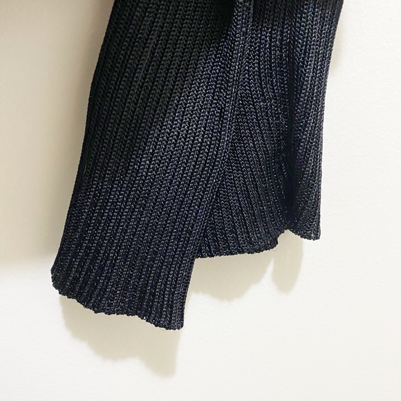 A/X Armani Exchange Sheer Sexy V-Neck Drape Back Sequin Long Sleeve Black XS - Picture 5 of 11